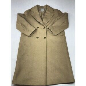 Everlane Womens Button Up The Cocoon Wool Blend Pea Coat Beige Size 10